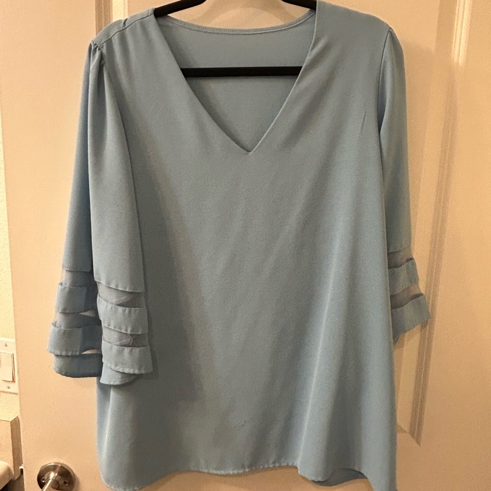 NEW! Light Blue V-Neck Women's Top